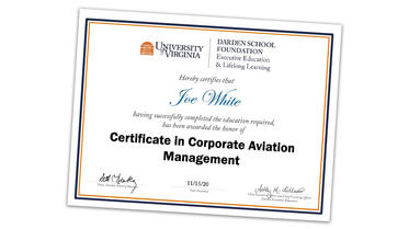 Certificate in Corporate Aviation Management