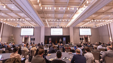 Image of Peter McCrory from Anthropic addressing the audience at the 2025 UVA Confererence on Ethical AI in Business.