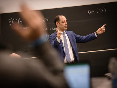 Professor Pedro Matos in the classroom