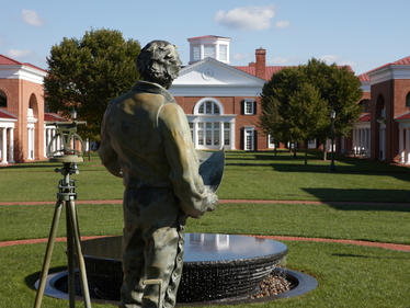 Thomas Jefferson Statue UVA Darden Flagler Court