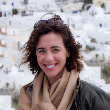 Elizabeth Mathews in Santorini