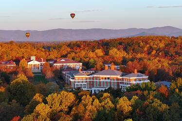 Aerial view of UVA Darden