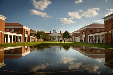 reflection shot of UVA darden